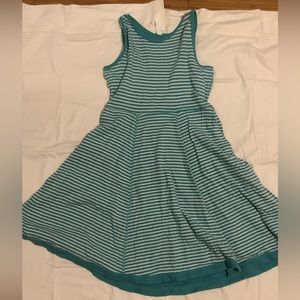 Girls Striped Fit and Flare Dress with Circle Skirt